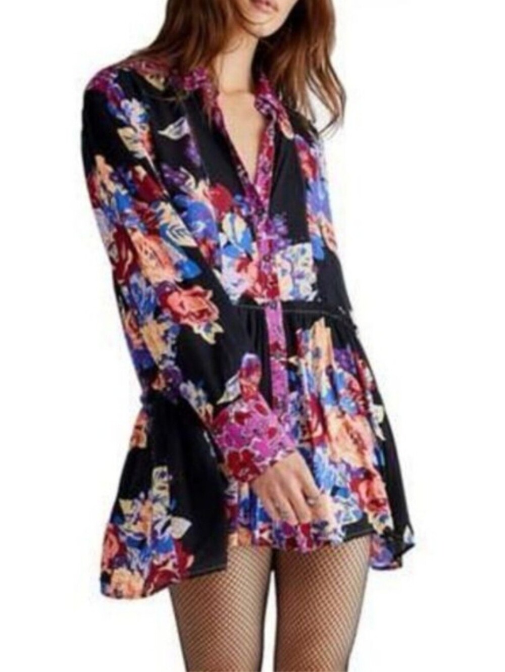 Free People Oversized Brunch A Bunch Tunic Top Size XS